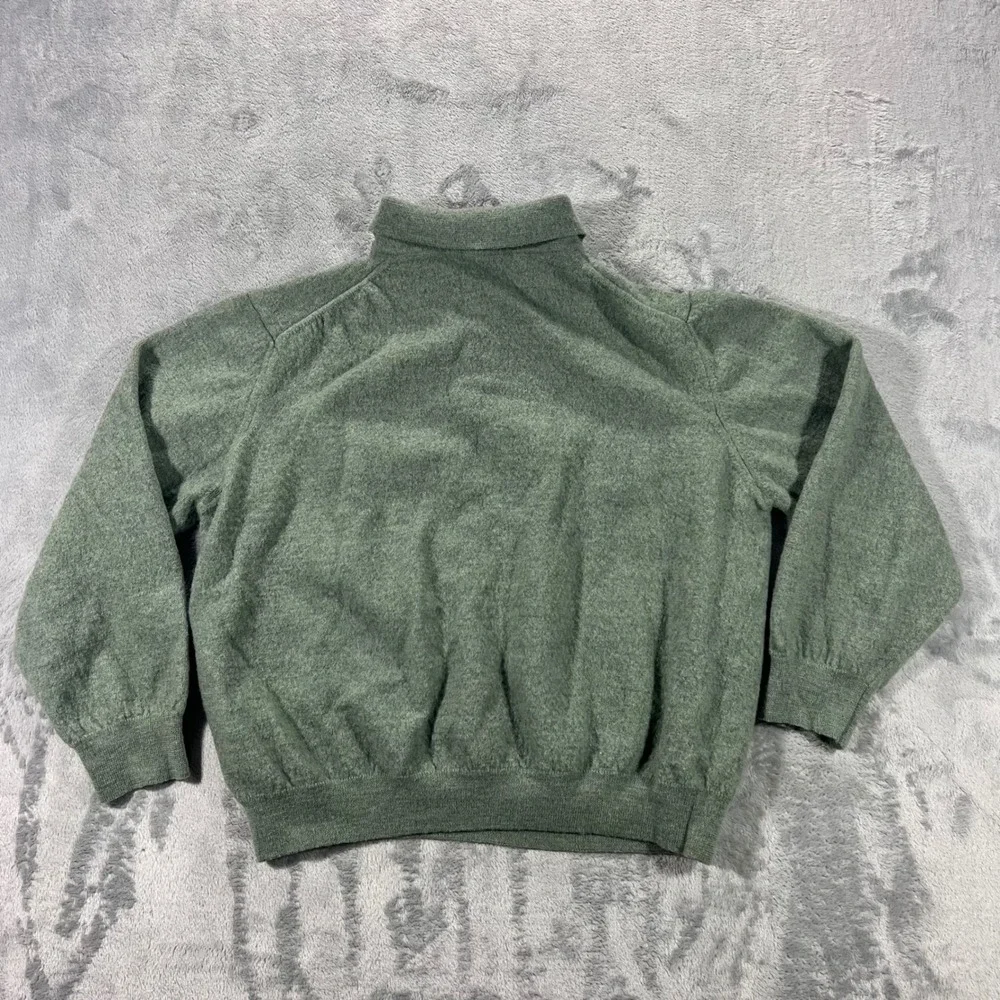 TOSCANO 100‎ Merino Wool Pullover Women Large Green Made in Italy Polo Fall